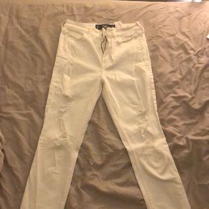 White high waisted hollister jeans